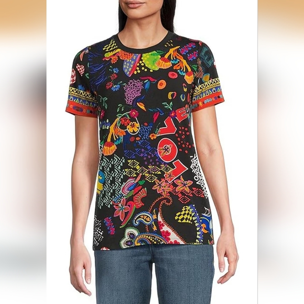 NWT Johnny Was Multicolor Floral Graphic Blouse NWT